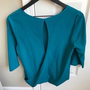 Cross Cross Keyhole Back Blouse